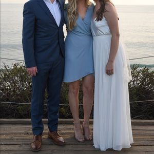 Babaton Light Blue Wrap Dress